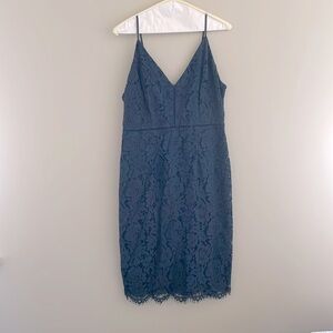 Navy lace cocktail dress